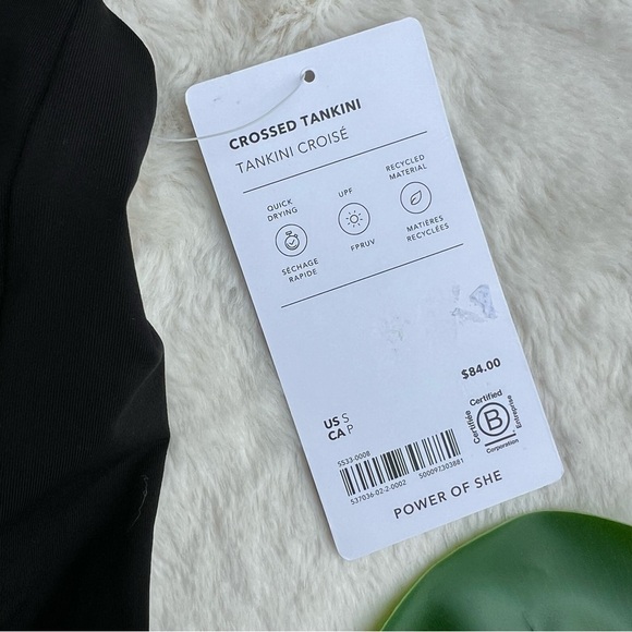 Athleta Black Crossed Tankini Swim Top - Picture 8 of 9